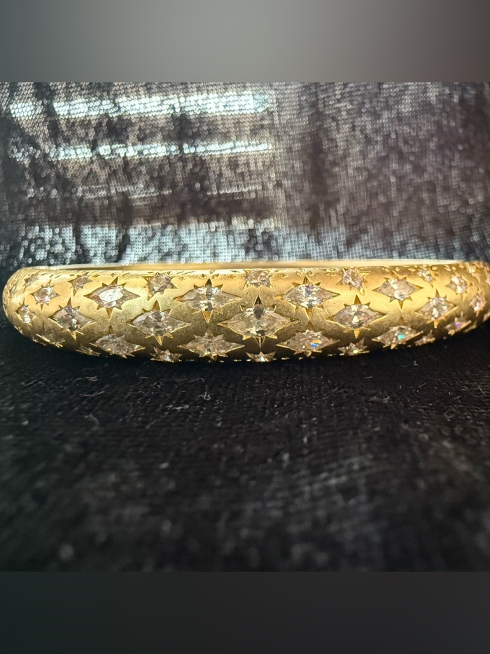 Kendra Scott Holland Gold Star-Pattern Crystal Bangle Bracelet